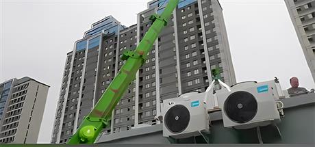 3吨蜘蛛吊100米楼顶作业完工